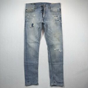 Diesel Jeans Mens 31x30 Tepphar Slim‎ Carrot Distressed Faded Thrashed Patina